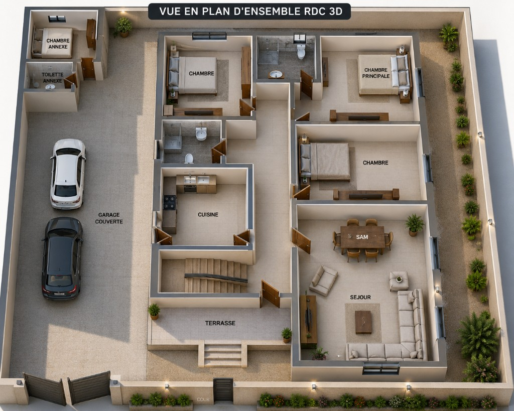 SAHEL F4 — même plan que GALLÉ, parcelle 250 m²